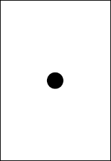 Чёрная точка на белом фоне.